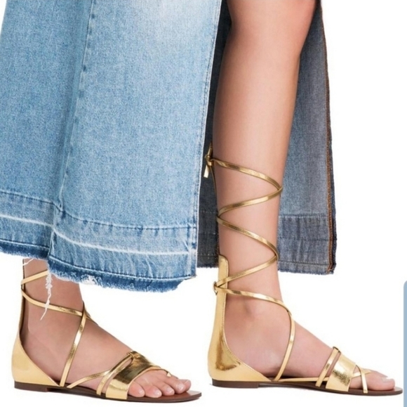 Zara Gold Gladiator Sandals